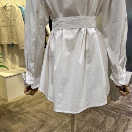 롤업 소매 스트랩 박시 셔츠