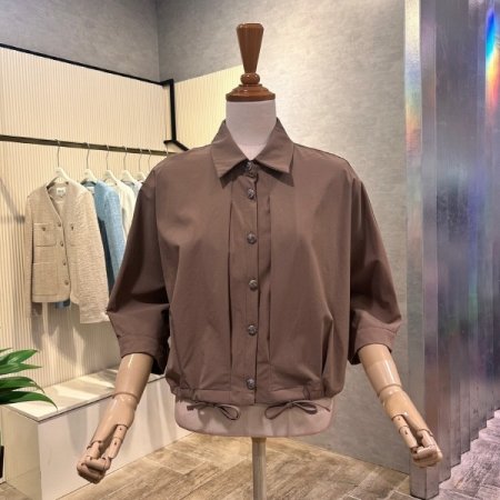 크롭 카라 단추 셋업 점퍼