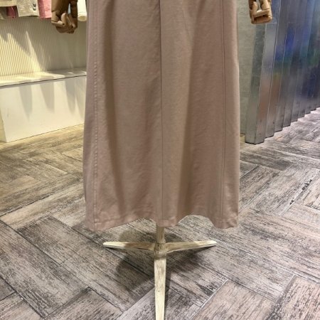 백 밴딩 더블 단추 벨트 롱 스커트