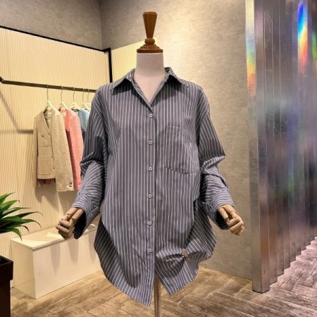 볼륨 나그랑 스트라이프 셔츠