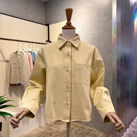 크롭 레터링 파스텔 자켓