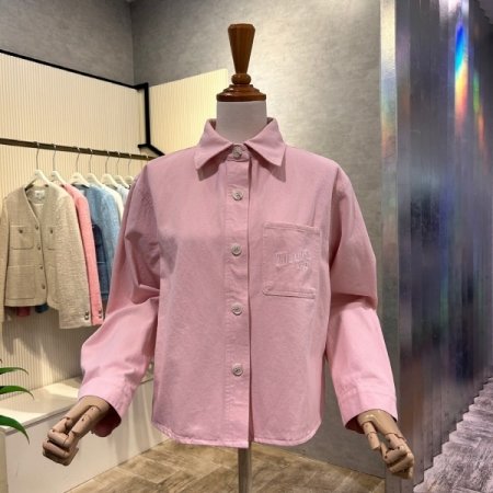 크롭 레터링 파스텔 자켓