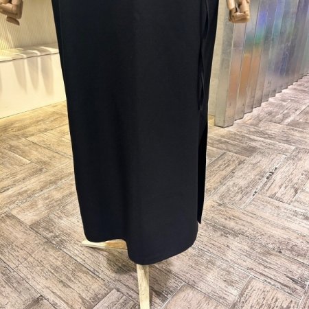 H라인 사이드 트임 벨트 롱 스커트