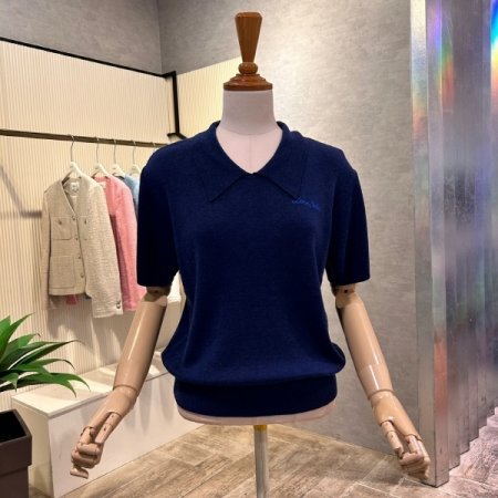 V넥 카라 컬러 니트