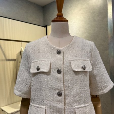 크롭 펄사 은장 버튼 자켓