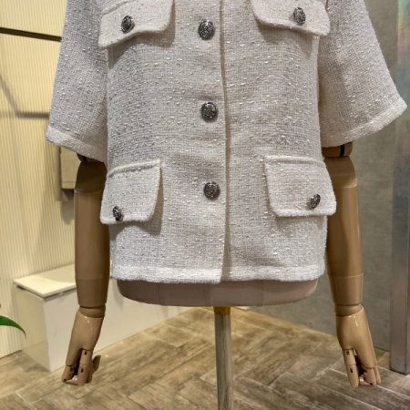 크롭 펄사 은장 버튼 자켓