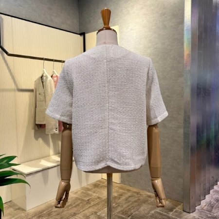 크롭 펄사 은장 버튼 자켓