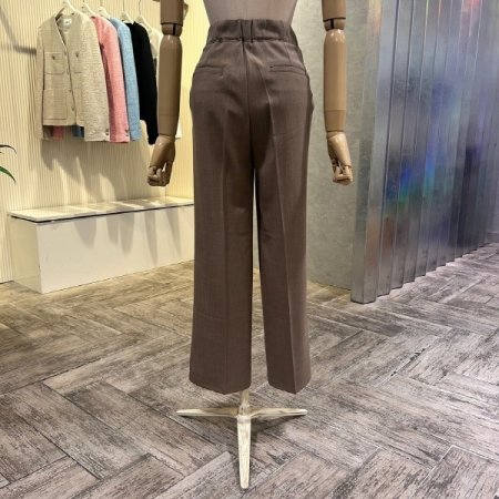 백 밴딩 캐주얼 정장 팬츠