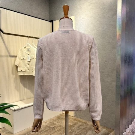 라운드 골지 단추 가디건