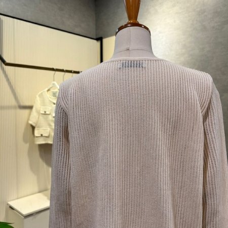 라운드 골지 단추 가디건