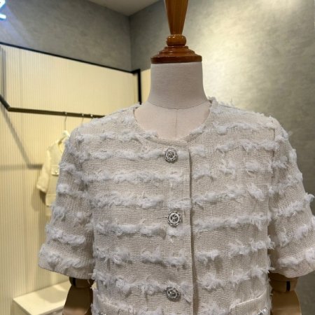 트위스 망사 배색 자켓