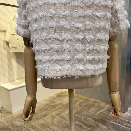 트위스 망사 배색 자켓