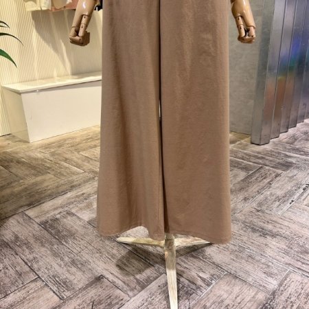 베이직 백 밴딩 와이드 팬츠