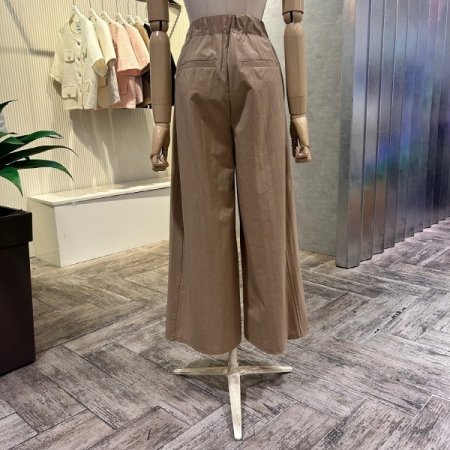 베이직 백 밴딩 와이드 팬츠