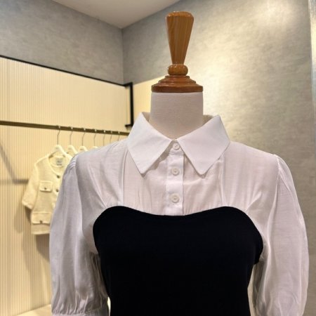 니트 레이어드 블라우스