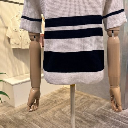 세일러 카라 배색 니트