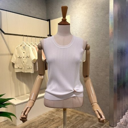 골지 민소매 니트