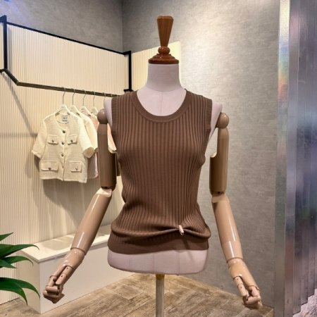 골지 민소매 니트