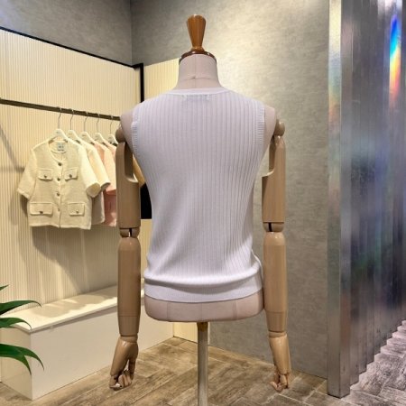 골지 민소매 니트