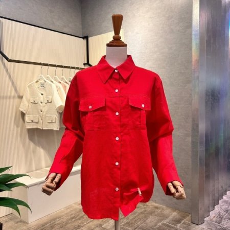 카라 포켓 마 혼방 셔츠