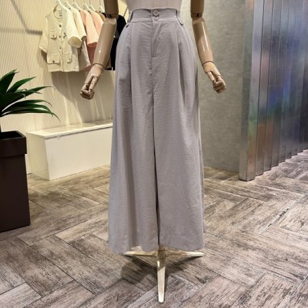 백 밴딩 투턱 와이드 팬츠