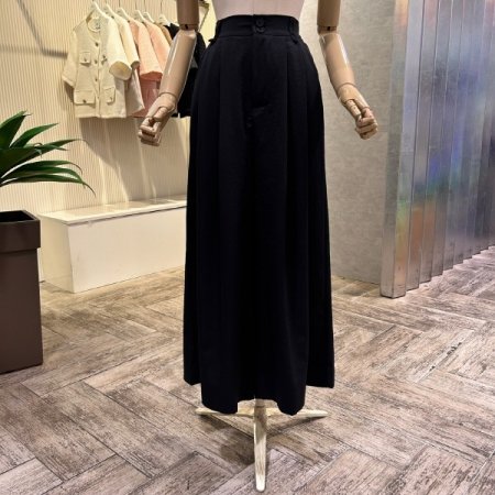 백 밴딩 투턱 와이드 팬츠