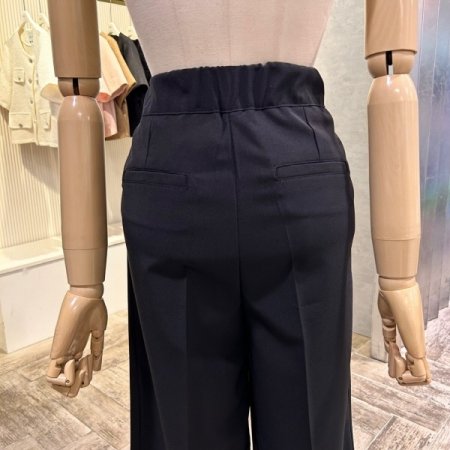 백 밴딩 투턱 일자 팬츠