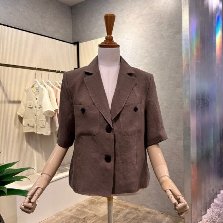 린넨 단추 카라 자켓