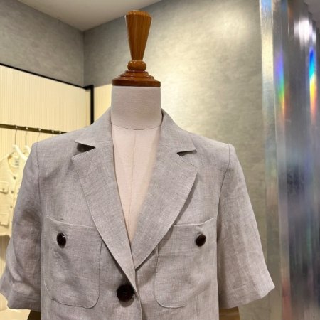 린넨 단추 카라 자켓