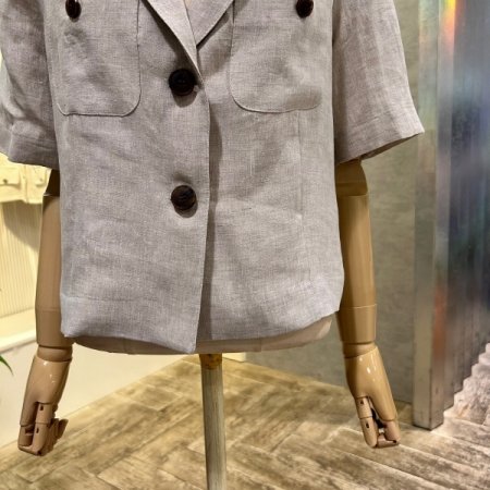 린넨 단추 카라 자켓