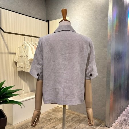 린넨 단추 카라 자켓