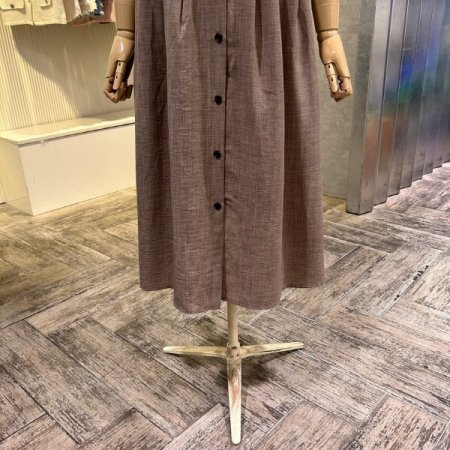 플리츠 카라 롱 원피스