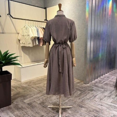 플리츠 카라 롱 원피스