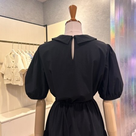 스트랩 V넥 카라 롱 원피스