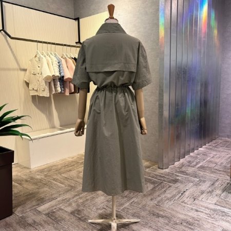 지퍼 폴라 넥 스트랩 롱 원피스