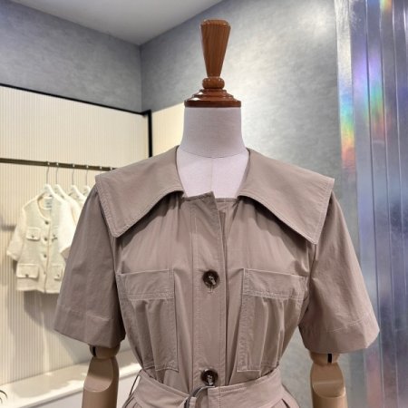 세일러 카라 벨티드 롱 원피스