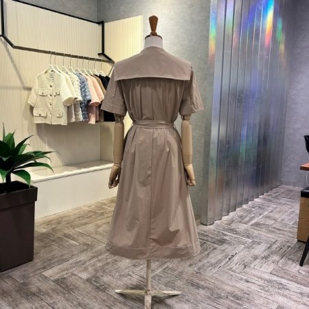 세일러 카라 벨티드 롱 원피스