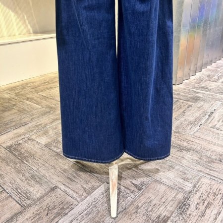 속밴딩 와이드 데님 팬츠