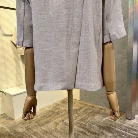 레터링 카라 싱글 반팔 자켓