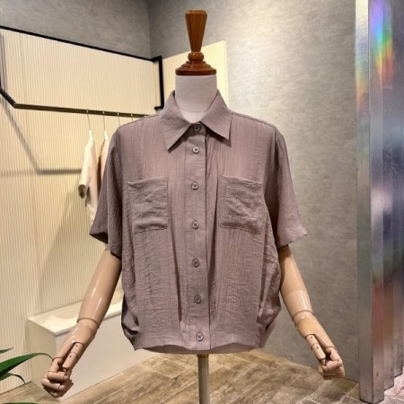 언발 카라 포켓 블라우스