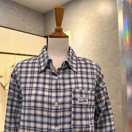 언발 체크 박시 셔츠