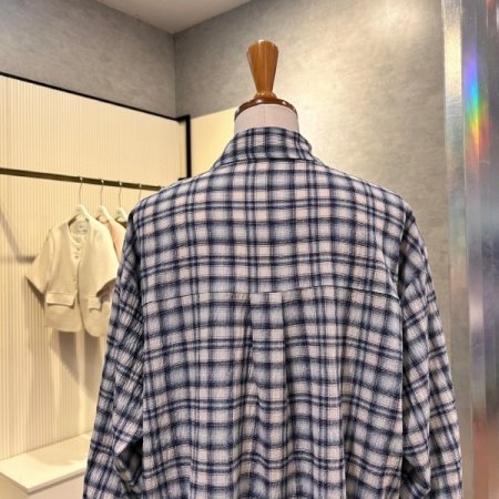 언발 체크 박시 셔츠