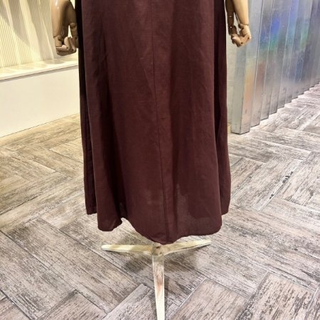 스트랩 린넨 민소매 롱 원피스