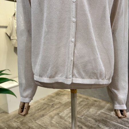 시스루 V넥 단추 가디건