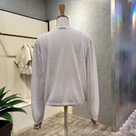 시스루 V넥 단추 가디건