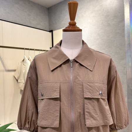 스트링 포켓 집업 점퍼