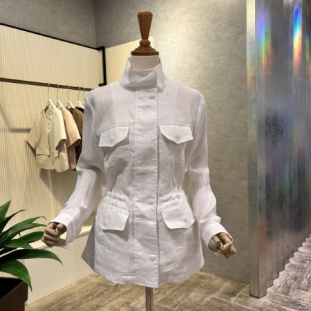 린넨 하이넥 스트링 자켓