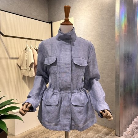 린넨 하이넥 스트링 자켓