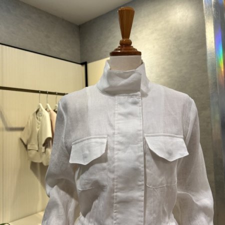 린넨 하이넥 스트링 자켓