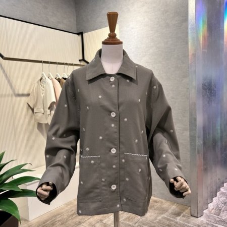 플라워 자수 포켓 박시 자켓